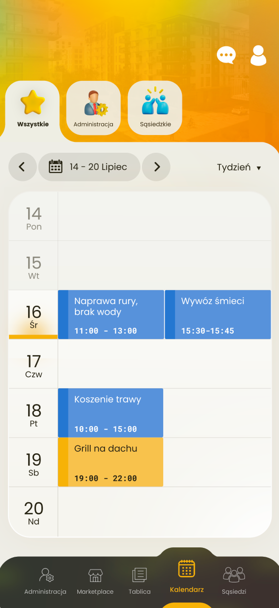 Zrzut ekranu — Kalendarz