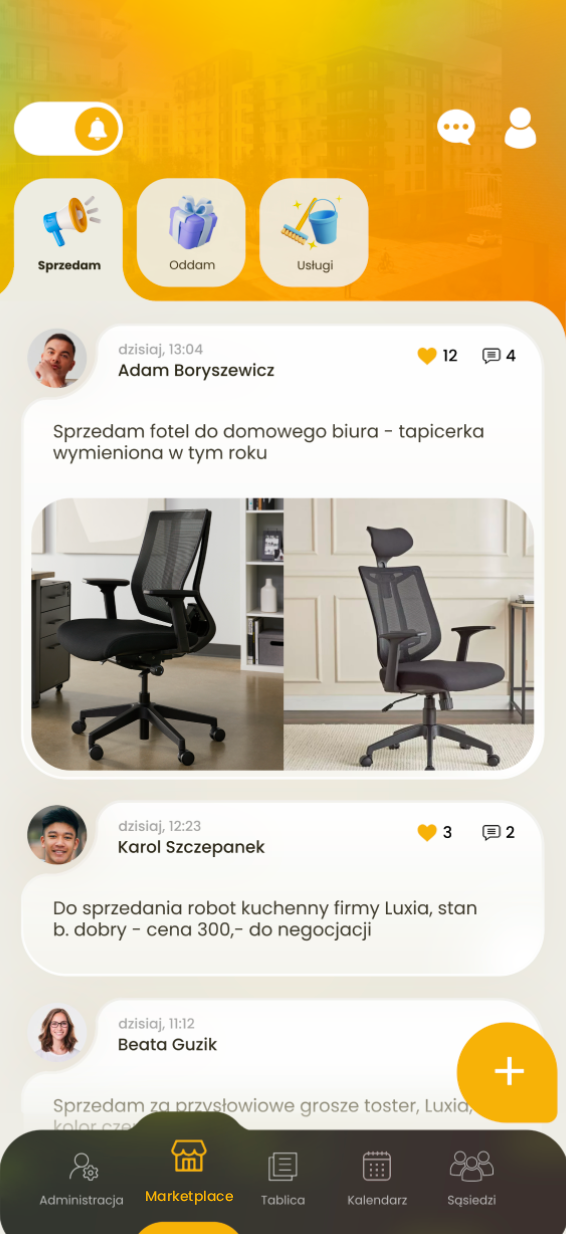 Zrzut ekranu — Marketplace